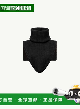 自营欧洲直邮Moncler盟可睐 Moncler Grenoble女士黑色羊毛围脖