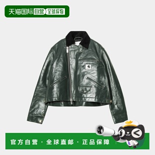 sacai女士绿色皮革拉链胸袋夹克 WIP 自营欧洲直邮Carhartt