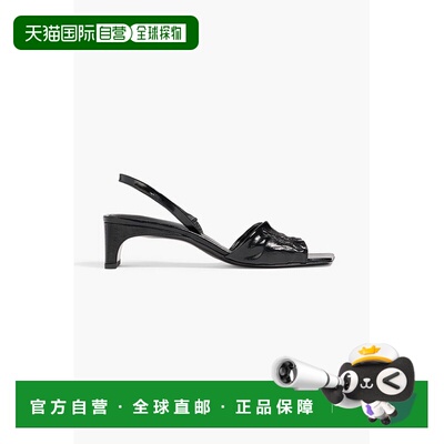 1h可退 香港直邮TOTÊME 女士 The Scoop 缩褶褶皱漆皮露跟凉鞋 24