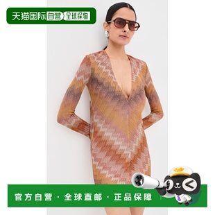 1h可退 香港直邮MISSONI 米索尼 女士 V领迷你连衣裙  舒适时尚