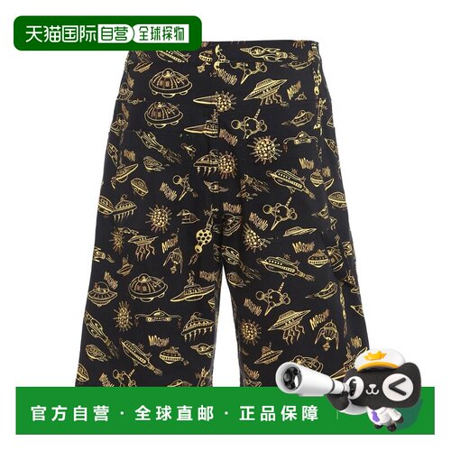 香港直邮MOSCHINO 男士短裤 035220511555 SS2021 黑色 Spaceship