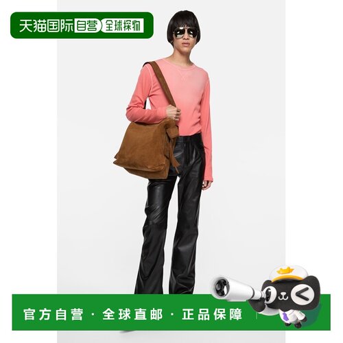 自营欧洲直邮Acne Studios 男女同款红色棉质喷绘印花长袖T恤