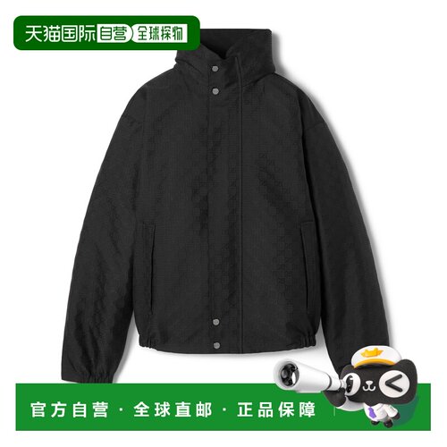自营欧洲直邮GUCCI古驰 GG男士黑色可 reversible棉质防撕裂拉链