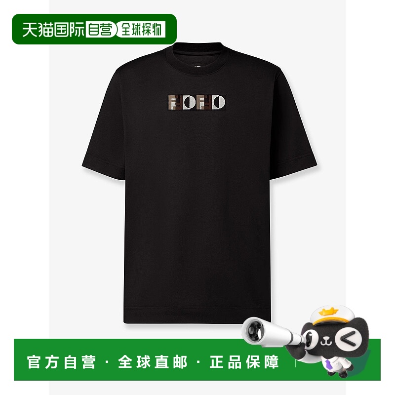 1h可退 香港直邮Fendi 芬迪 男士 Optical 棉质T恤 FY0936AOZ3