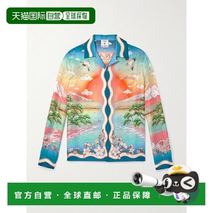 Club 男士 网球可拆卸领印花斜纹丝绸 Casablanca 香港直邮1h可退