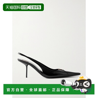 香港直邮Saint Laurent 圣罗兰 女士 BABYLON  精饰漆皮露跟浅口