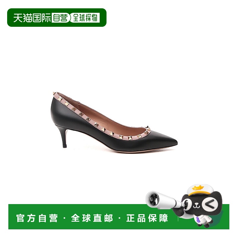 【99新未使用】香港直邮Valentino 黑色饰钉装饰高跟鞋 UW2S0V22V