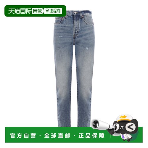 香港直邮Saint Laurent 腰带环牛仔裤直筒裤 614443Y04PD