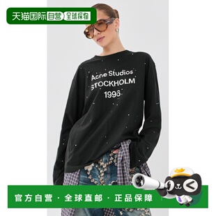 1h可退 香港直邮Acne Studios 艾克妮 女士 1996 人造钻石长袖T恤
