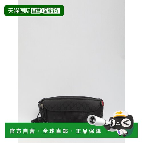 香港直邮GUCCI 男士腰包 804262FAD761047 CO 黑色 Small GG belt