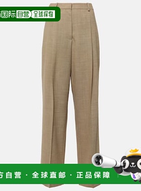 1h可退 香港直邮The Row 女士 Tor 初剪羊毛阔腿裤 beige米色 舒