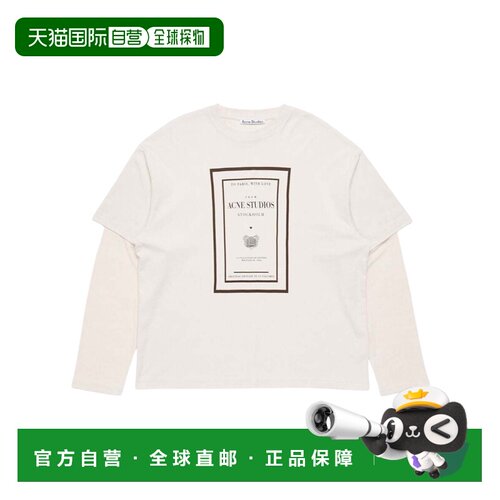 1h可退 香港直邮ACNE STUDIOS 男士T恤 AL0543AE2 CO 白色 长袖T