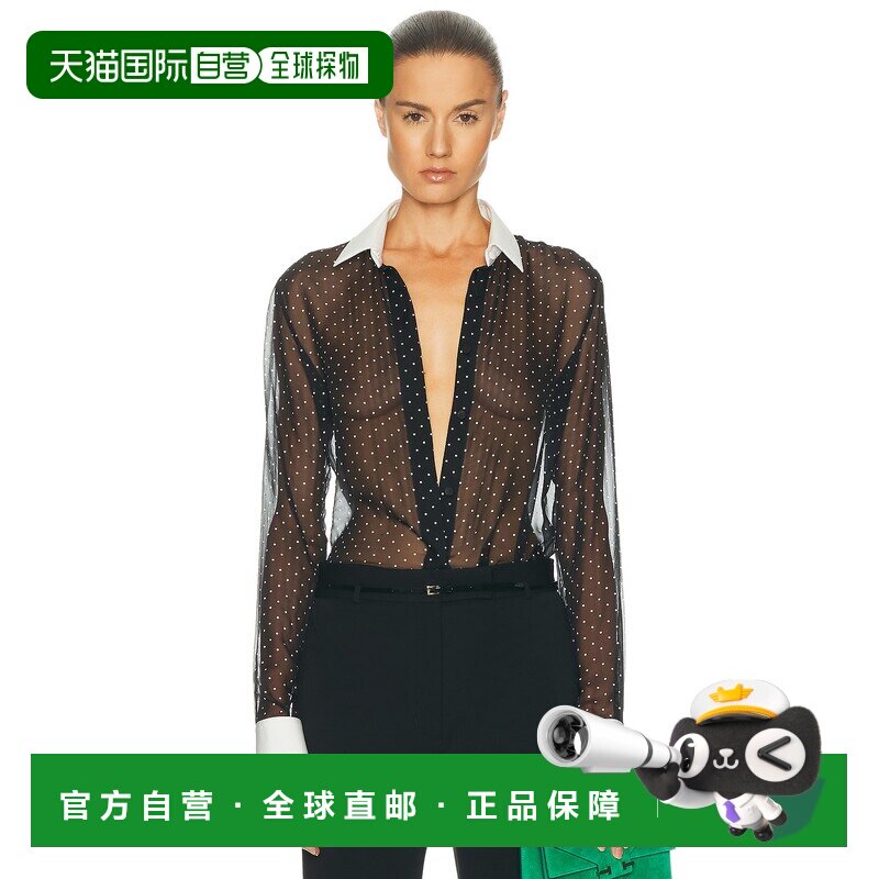 1h可退 美国直邮Tom Ford 汤姆 福特 女士 波尔卡圆点真丝雪纺衬