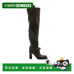 香港直邮Burberry Stirrup高跟长筒靴厚底鞋高筒靴 80920271