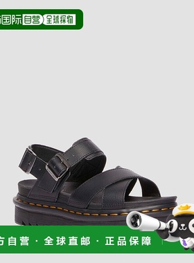 自营欧洲直邮DrMartens马丁大夫 Voss II女士黑色Athena皮革凉鞋