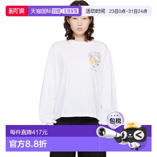 Sleeve 甘尼 恤 Fruit Long 白色 女士 香港直邮GANNI 1h可退