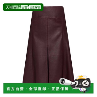 香港直邮Alaia A字裙半身裙长裙包臀裙AA9J2371L024B 皮革开衩裙