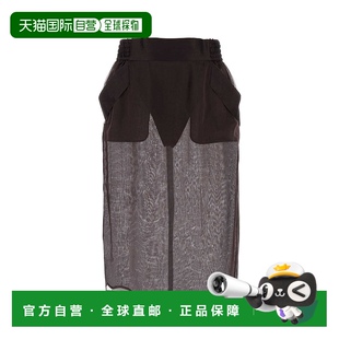 女士 laurent 半身裙真丝长裙a字裙 欧洲直邮saint 1h可退