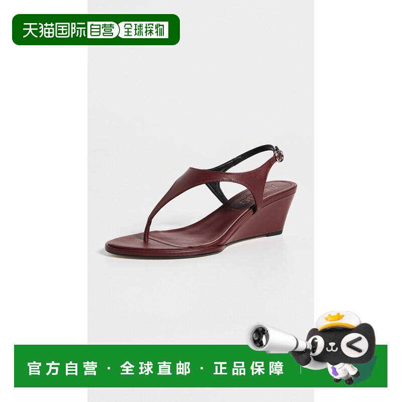 1h可退 美国直邮aeyde 女士 Roose 纳巴革坡跟凉鞋 red红色 舒适 - 实物图