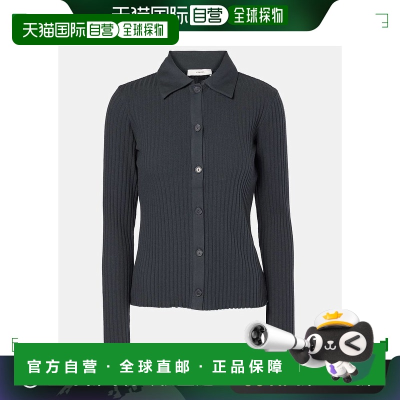 1h可退 香港直邮VINCE 女士 罗纹针织棉混纺套头衫Polo衫