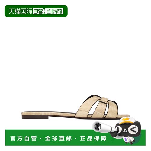 香港直邮Saint Laurent TRIBUTE露趾拖鞋 7485760WX00女鞋凉鞋