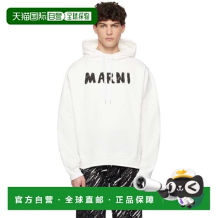 1h可退 香港直邮Marni 玛尼 男士 白色 Crayon Logo Print Organi