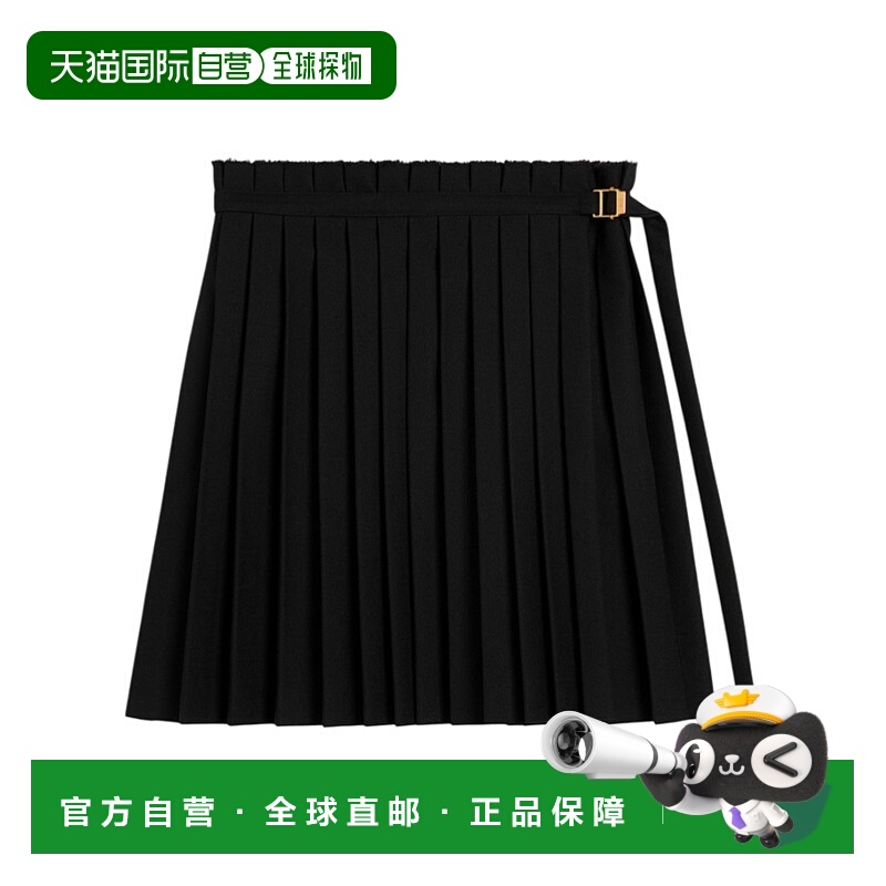 香港直邮Ami Paris 羊毛斜纹短褶裙 FSK113PL0012.