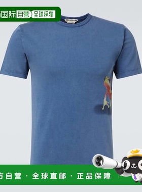 1h可退 香港直邮J.W. Anderson 男士 印花棉质针织T恤 blue蓝色