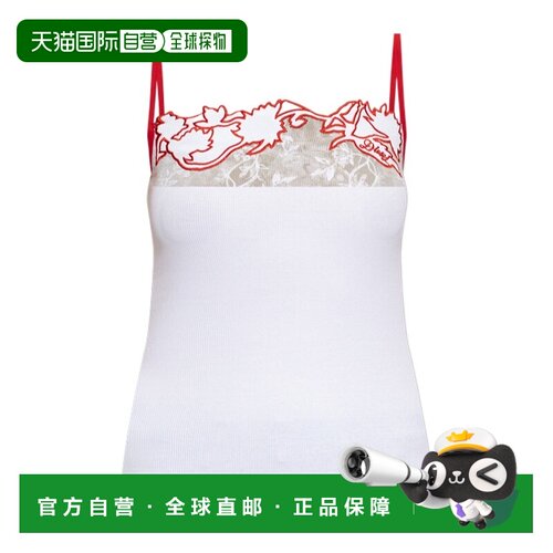 香港直邮DIESEL 女士背心吊带 A256140KMBG100 AW2026 白色 蕾丝
