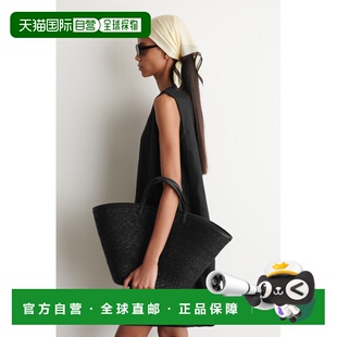 自营欧洲直邮COS Saltwater女士黑色草编手提包编织包单肩包