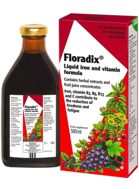 英国药房Floradix铁元补铁铁剂铁元素调节气养血口服液500ml*2