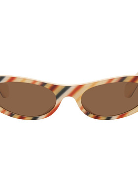 香港直邮LOEWE 罗意威 女士 驼色 Flash Slim Cateye 太阳镜 LW40