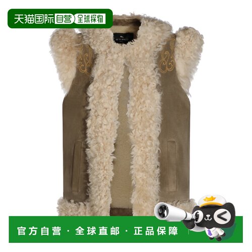 1h可退 香港直邮Etro 艾特罗 女士 浅褐色皮革毛羊皮夹克 WROG000