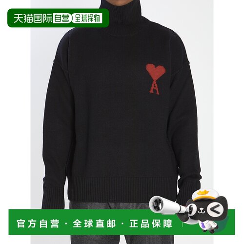 1h可退 香港直邮Ami Paris 男士 AMI AMI DE COEUR 巴黎羊毛高领