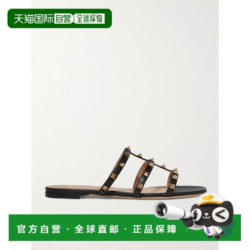 1h可退 美国直邮valentino 华伦天奴 女士 黑色皮质凉鞋 8W2S0C49