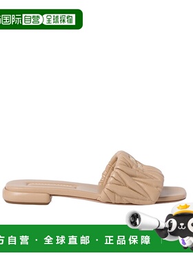 香港直邮Miu Miu Matelasse露趾拖鞋 5XX60588TF010