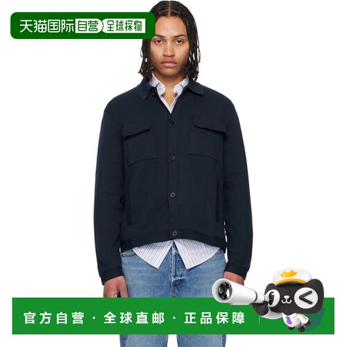 香港直邮BOSS 波士 男士 海军蓝 Regular-Fit Cotton 夹克