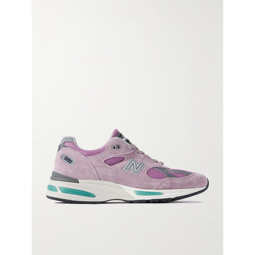 香港直邮New Balance  男士 991v2 绒面革网纱运动鞋 U991RR2