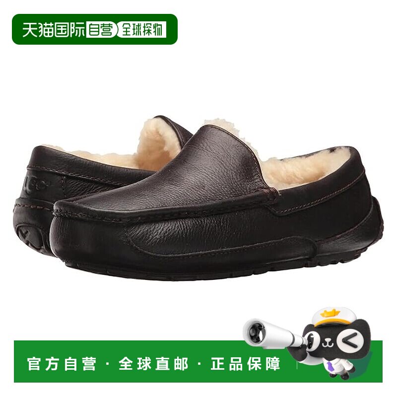 1h可退 香港直邮Ugg 男士 皮质宽领带一脚蹬男鞋
