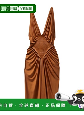 1h可退 香港直邮Versace 褶皱连衣裙 10248531A12497
