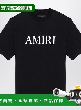 1小时内可退 香港直邮AMIRI 男士 黑色棉质带LogoT恤 AMJYTE1073