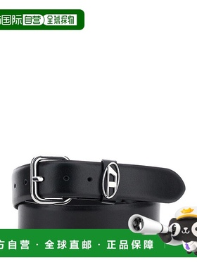 1h可退 香港直邮Diesel 迪赛 男士 黑色 B-1dr Oval D Loop 腰带