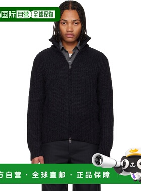 香港直邮Moncler 盟可睐 男士 黑色 Alpaca & Wool Zip-Up 开衫 K
