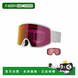 自营欧洲直邮Salomon Sentry白色聚碳酸酯防雾滑雪镜男女通用