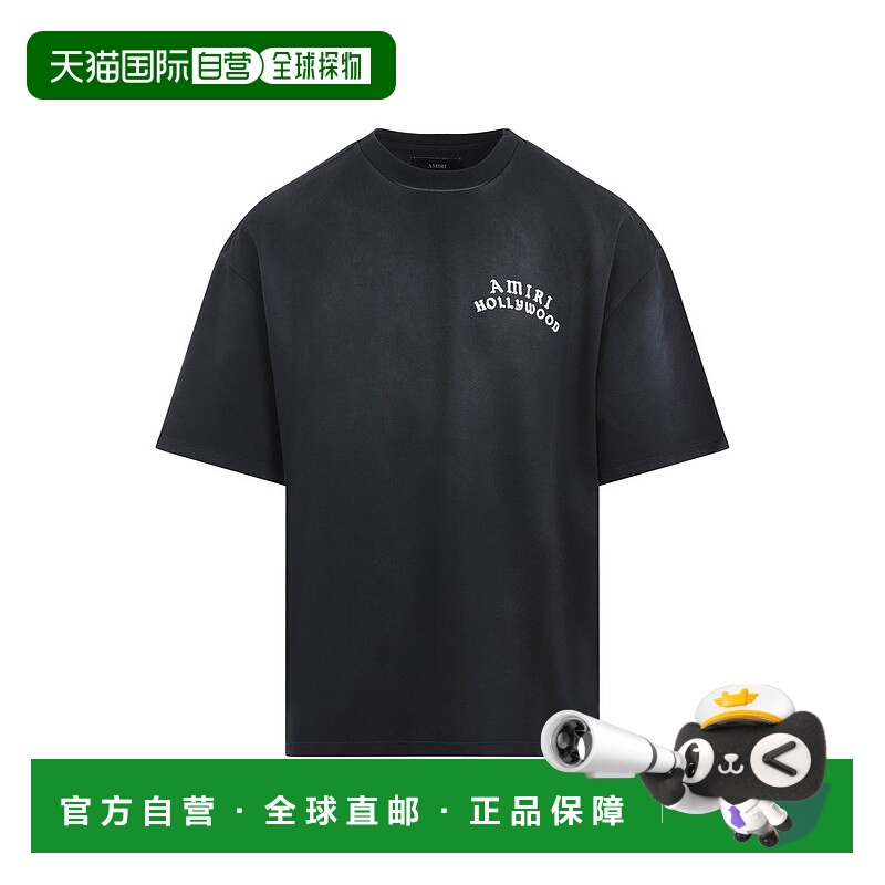 1h可退 香港直邮AMIRI 男士 Hollywood 大 T 卹 AMJYTE1204黑色