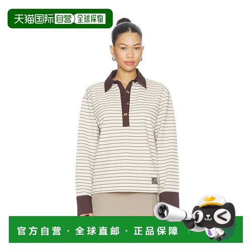香港直邮GANNI 甘尼 女士 单凸纹Polo衫 A1170 brown棕色 舒适时