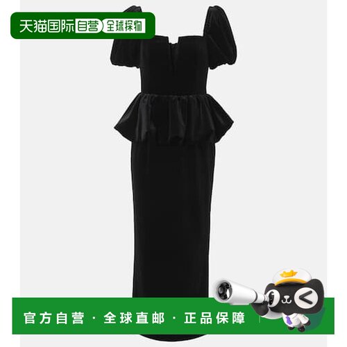 香港直邮Self-Portrait 女士 收腰天鹅绒中长连衣【付后1h可退】