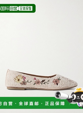 Staud 女士 Alba 珠饰刺绣绸缎芭蕾舞鞋 F26R3004BADND