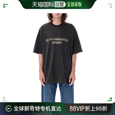 香港直邮Off-White 男士灰白色 Digit Bacchus 短袖 T 恤