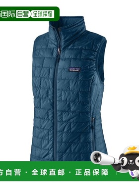 自营欧洲直邮PATAGONIA NANO PUFF女士藏蓝色再生聚酯羽绒马甲